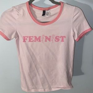 Pink feminist t-shirt